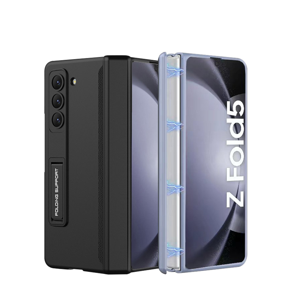 갤럭시 폴드 케이스 힌지보호 풀커버 슬림 건메탈, 갤럭시Z 폴드5 - 상품 이미지