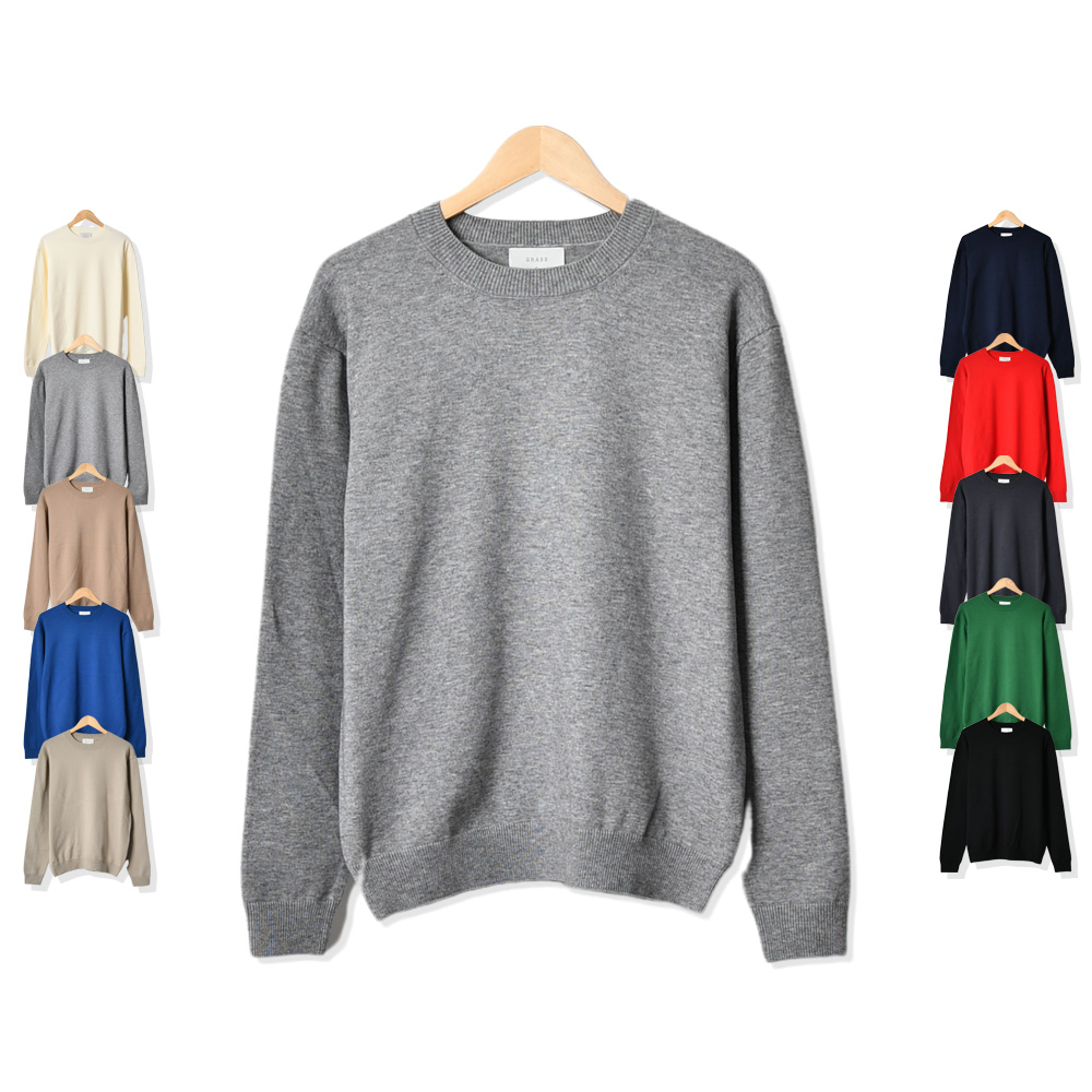 남자니트 가을 겨울 남성 스웨터 국내생산 워셔블 라운드 긴팔