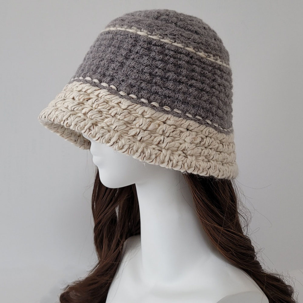 여성 니트모자 겨울 울 동백이 산책 알파카 털 벙거지 모자 버킷햇