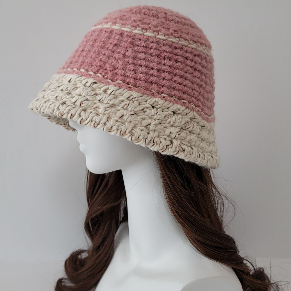 여성 니트모자 겨울 울 동백이 산책 알파카 털 벙거지 모자 버킷햇