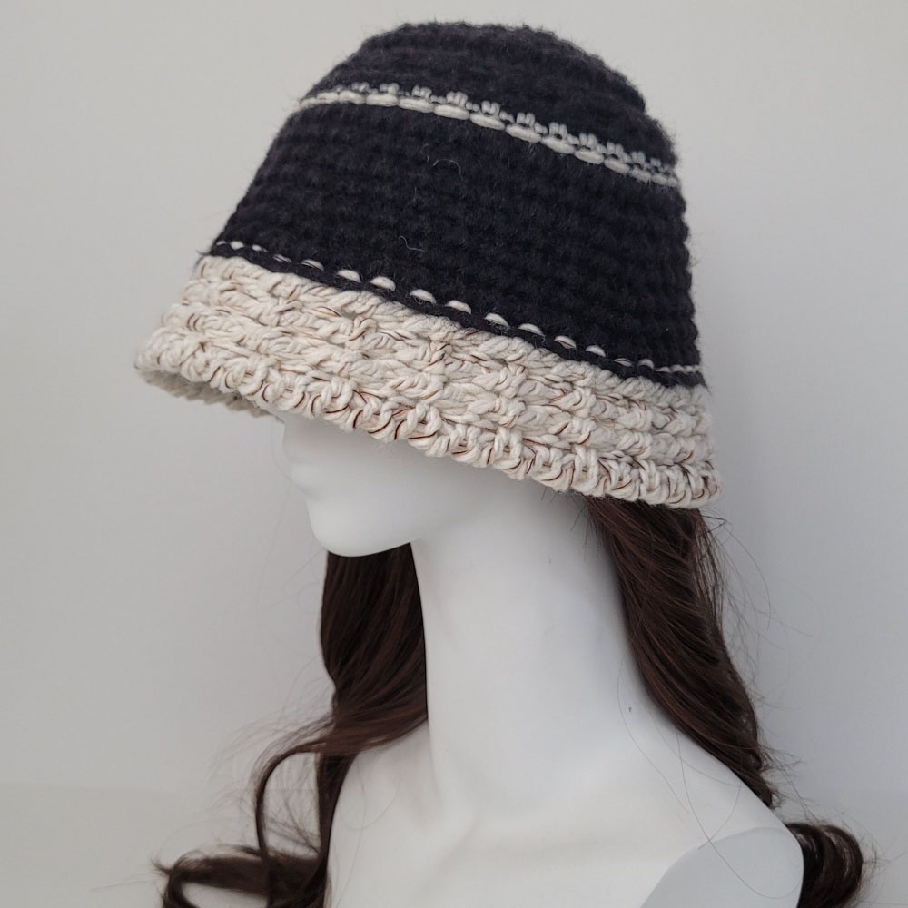 여성 니트모자 겨울 울 동백이 산책 알파카 털 벙거지 모자 버킷햇