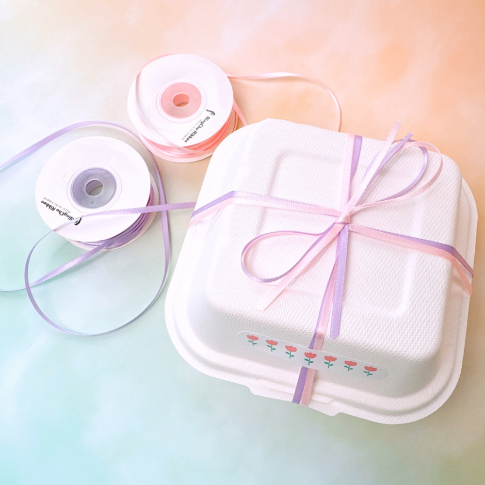 얇은 공단 리본 끈 3mm 45m 꽃 청첩장 선물 포장 리본 공예