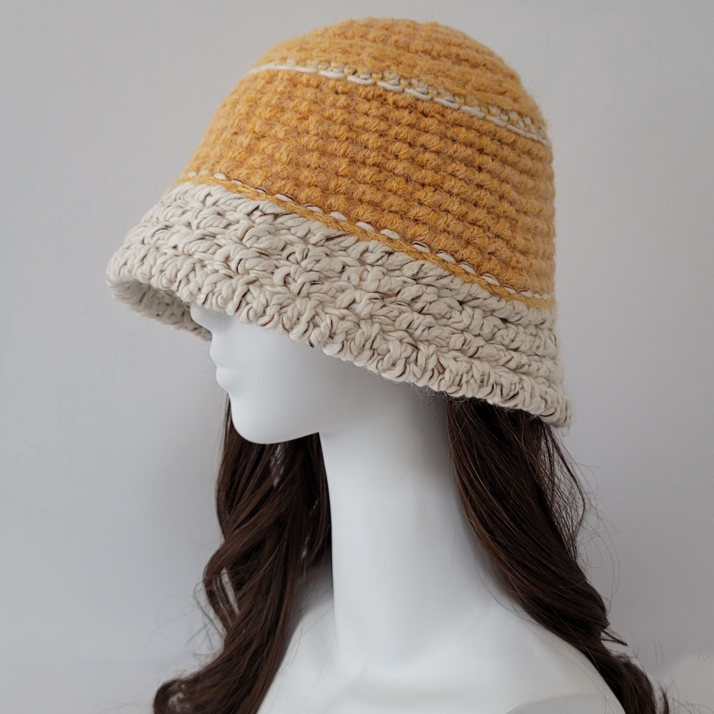 여성 니트모자 겨울 울 동백이 산책 알파카 털 벙거지 모자 버킷햇