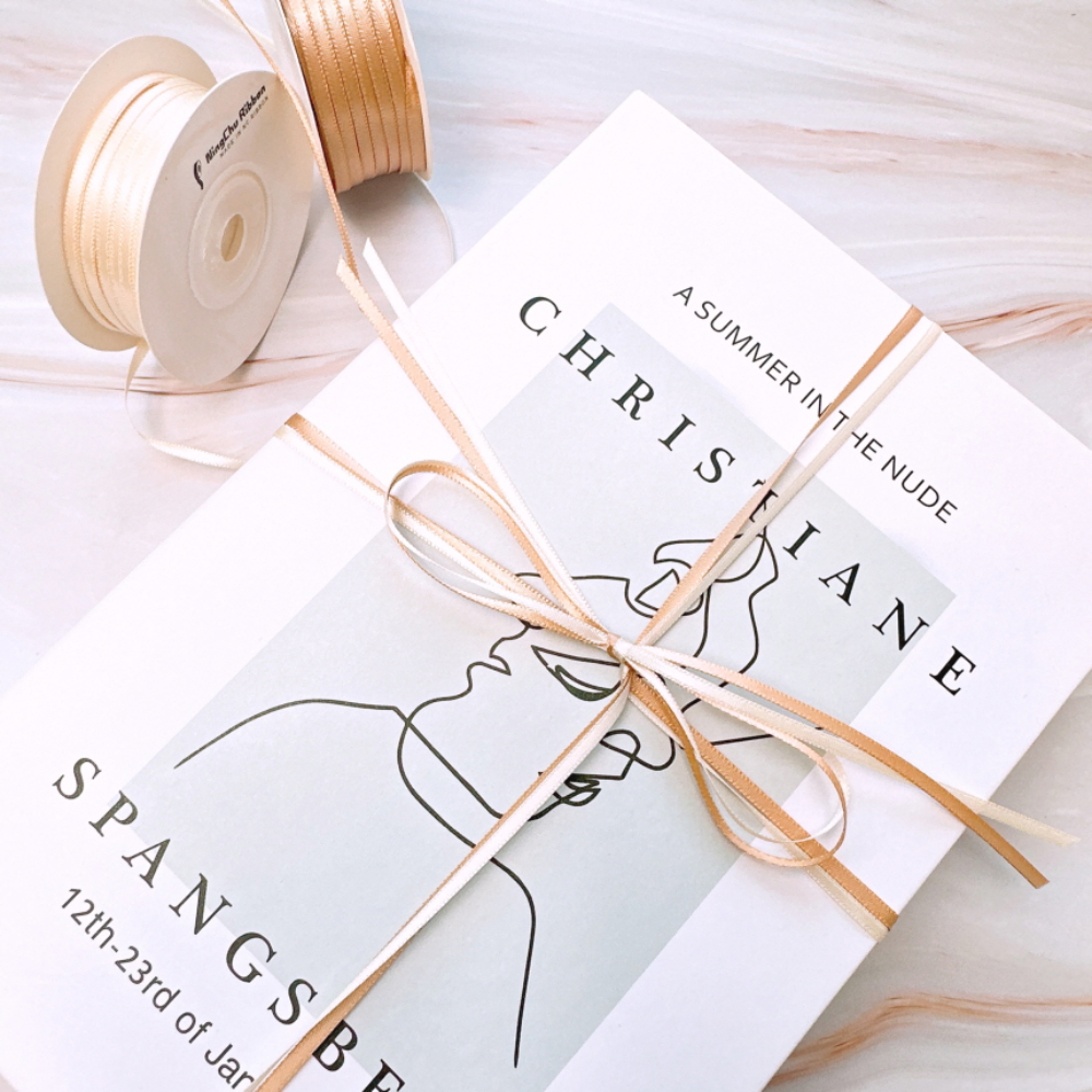 얇은 공단 리본 끈 3mm 45m 꽃 청첩장 선물 포장 리본 공예