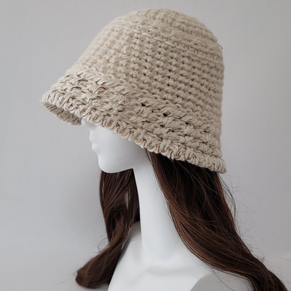 여성 니트모자 겨울 울 동백이 산책 알파카 털 벙거지 모자 버킷햇