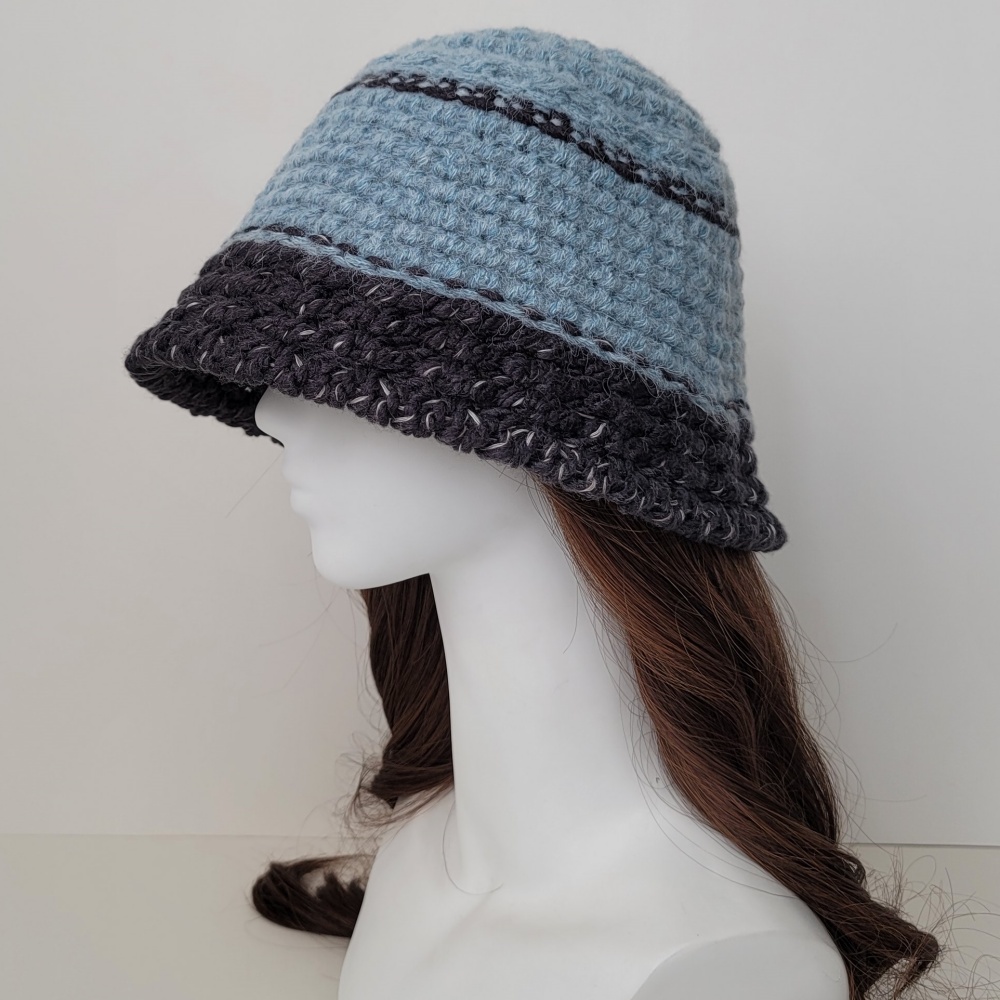 여성 니트모자 겨울 울 동백이 산책 알파카 털 벙거지 모자 버킷햇