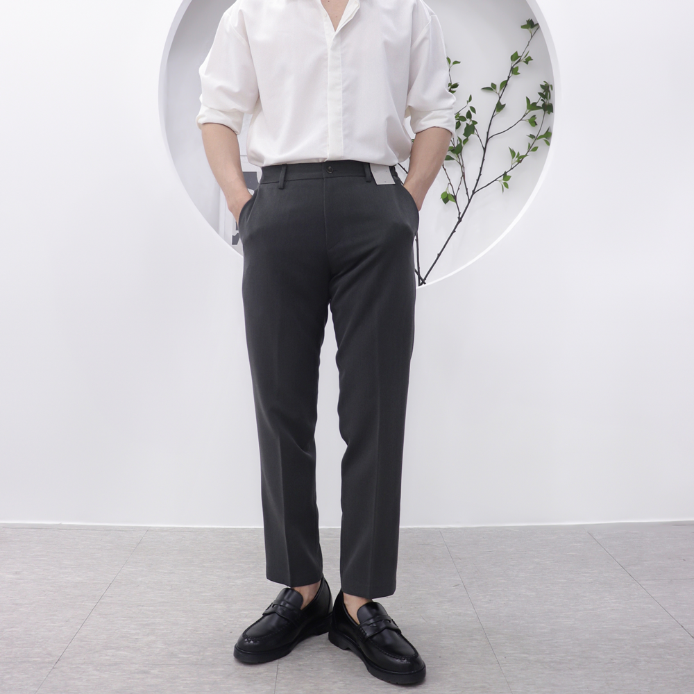 테이퍼드핏슬랙스 남자기모밴딩슬랙스 남자겨울정장바지 - 상세 이미지 3