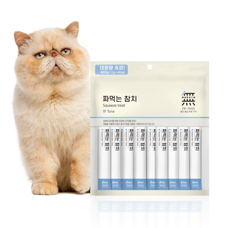 바우와우 무마진 짜먹는 고양이간식 참치 40p 대용량간식 길고양이간식 - 상품 이미지