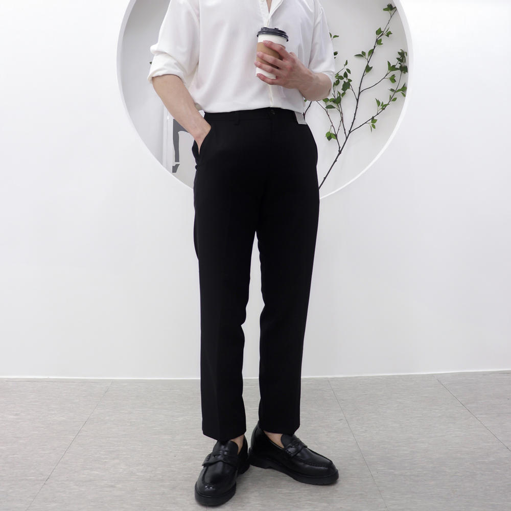 테이퍼드핏슬랙스 남자기모밴딩슬랙스 남자겨울정장바지 - 상세 이미지 2
