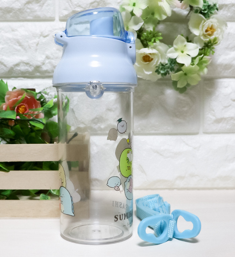 스케이터 스밋코구라시 캐릭터 식기세척기 대응 드링킹 타입 원푸쉬 클리어 보틀 480ml PSB5TR - 하카타몰