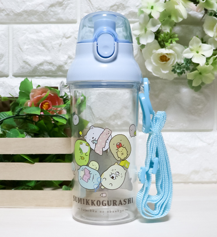 스케이터 스밋코구라시 캐릭터 식기세척기 대응 드링킹 타입 원푸쉬 클리어 보틀 480ml PSB5TR - 하카타몰