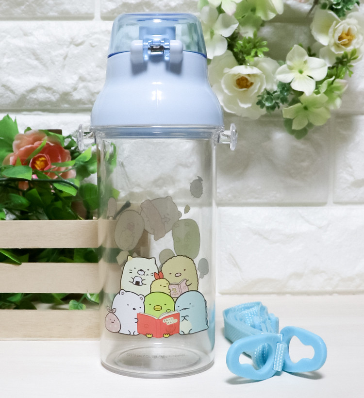 스케이터 스밋코구라시 캐릭터 식기세척기 대응 드링킹 타입 원푸쉬 클리어 보틀 480ml PSB5TR - 하카타몰