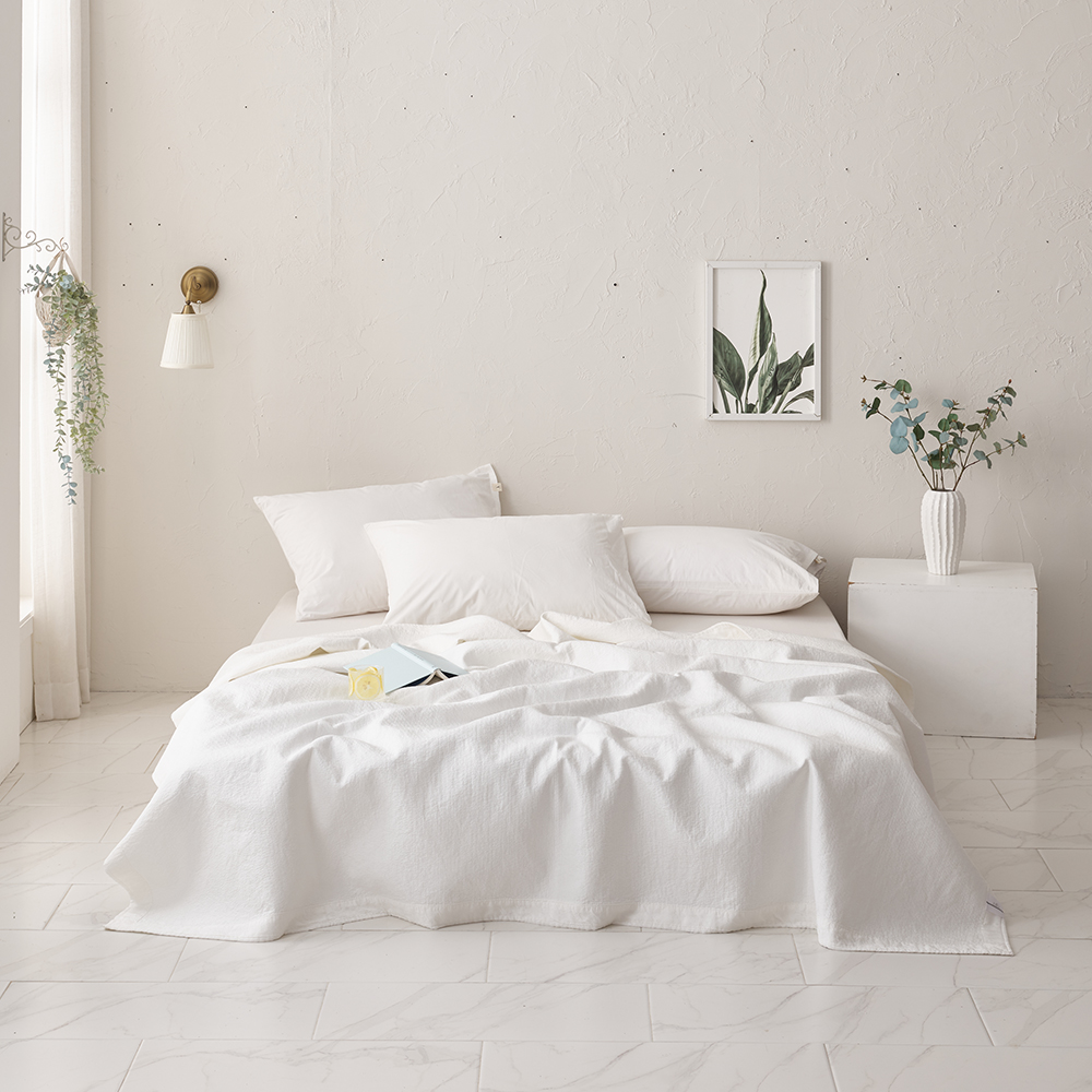 바닐라빌리지 피렌체 순수 인견 100% 줄누비 여름 스프레드 패드 겸 이불 SS/Q