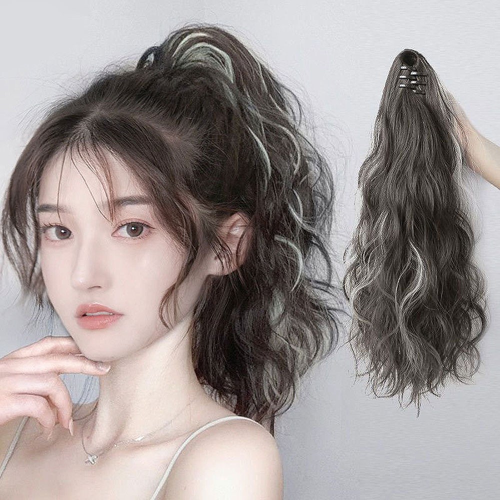 브릿지 포니테일 집게가발 웨이브 염색 가발 집게핀 달비 - 상세 이미지 5
