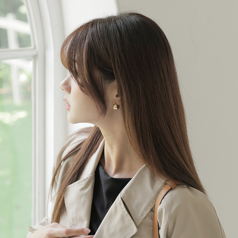 똑딱이가발 인모 앞머리가발 숏사이드뱅 부분가발 - 상품 이미지