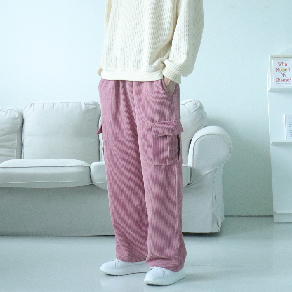 남자와이드팬츠 통큰바지 카고 코듀로이팬츠 남성골덴바지 - 상세 이미지 5