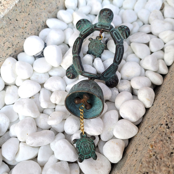 현관종 풍경종 도어벨 현관문종 이사 개업선물 부자되는가족거북이 황동 핸드메이드 국산