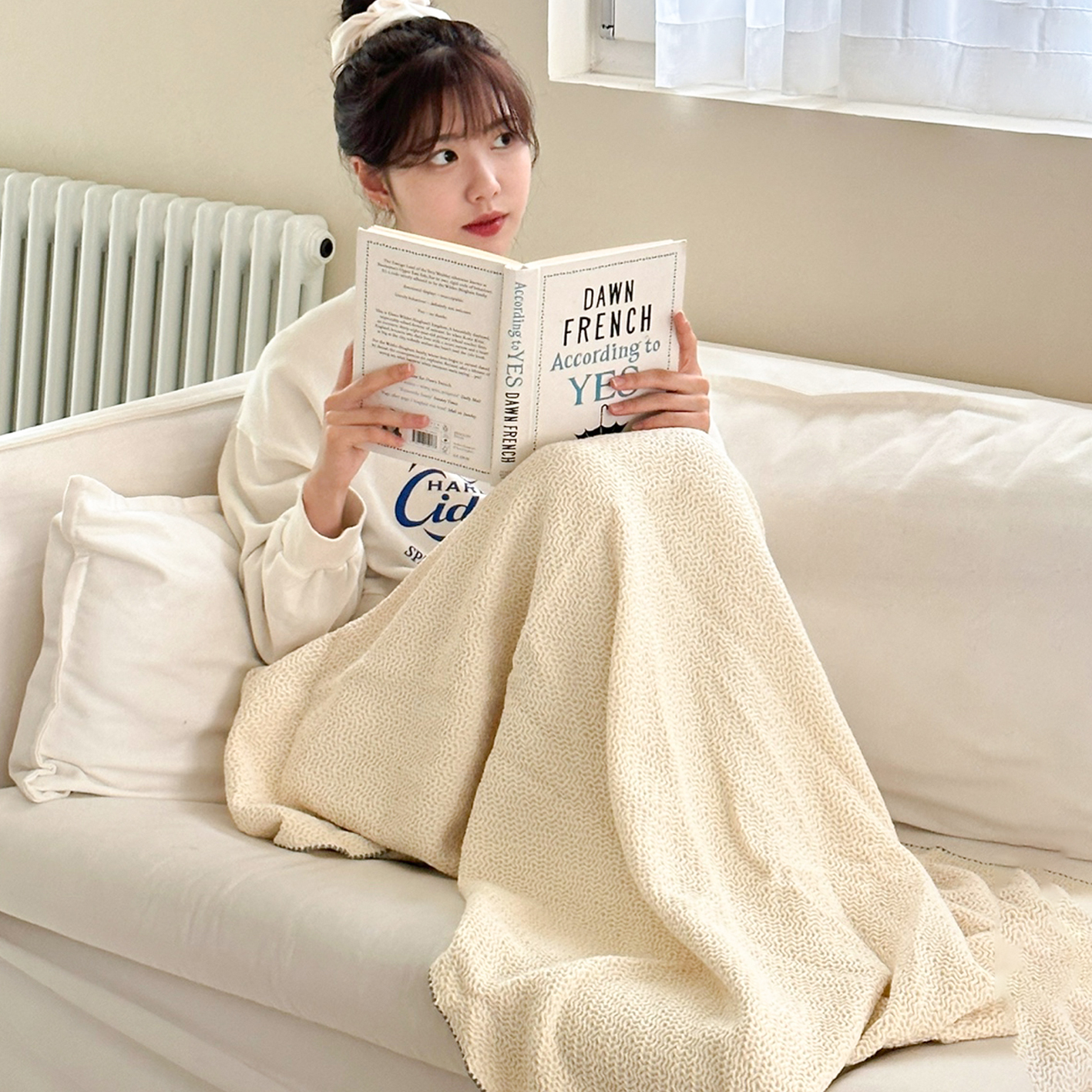 아미앙스 모달 와플 담요 유아 아기여름이불 쇼파 캠핑 차박이불 블랭킷 버터 s - 상세 이미지 3