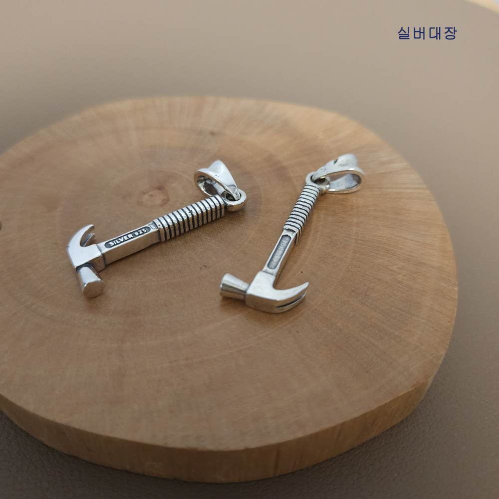 실버 925 패션 망치 개성 힙합 빈티지 엔틱 은 목걸이 펜던트 - 상세 이미지 2