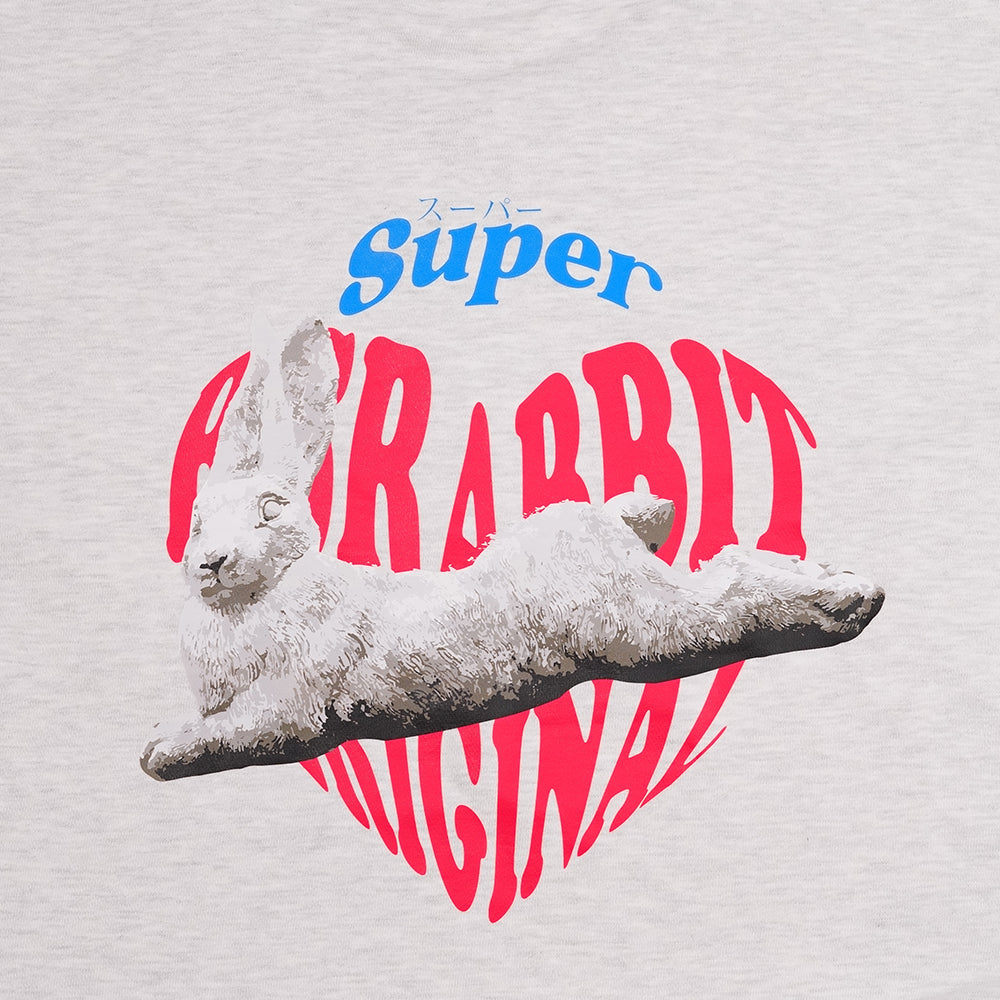 비에스래빗 2324 BSRABBIT HEART RABBIT CREWNECK HEATHER GREY 스노우보드 크루넥 티셔츠 스웻 셔츠 맨투맨 : 익스트릿
