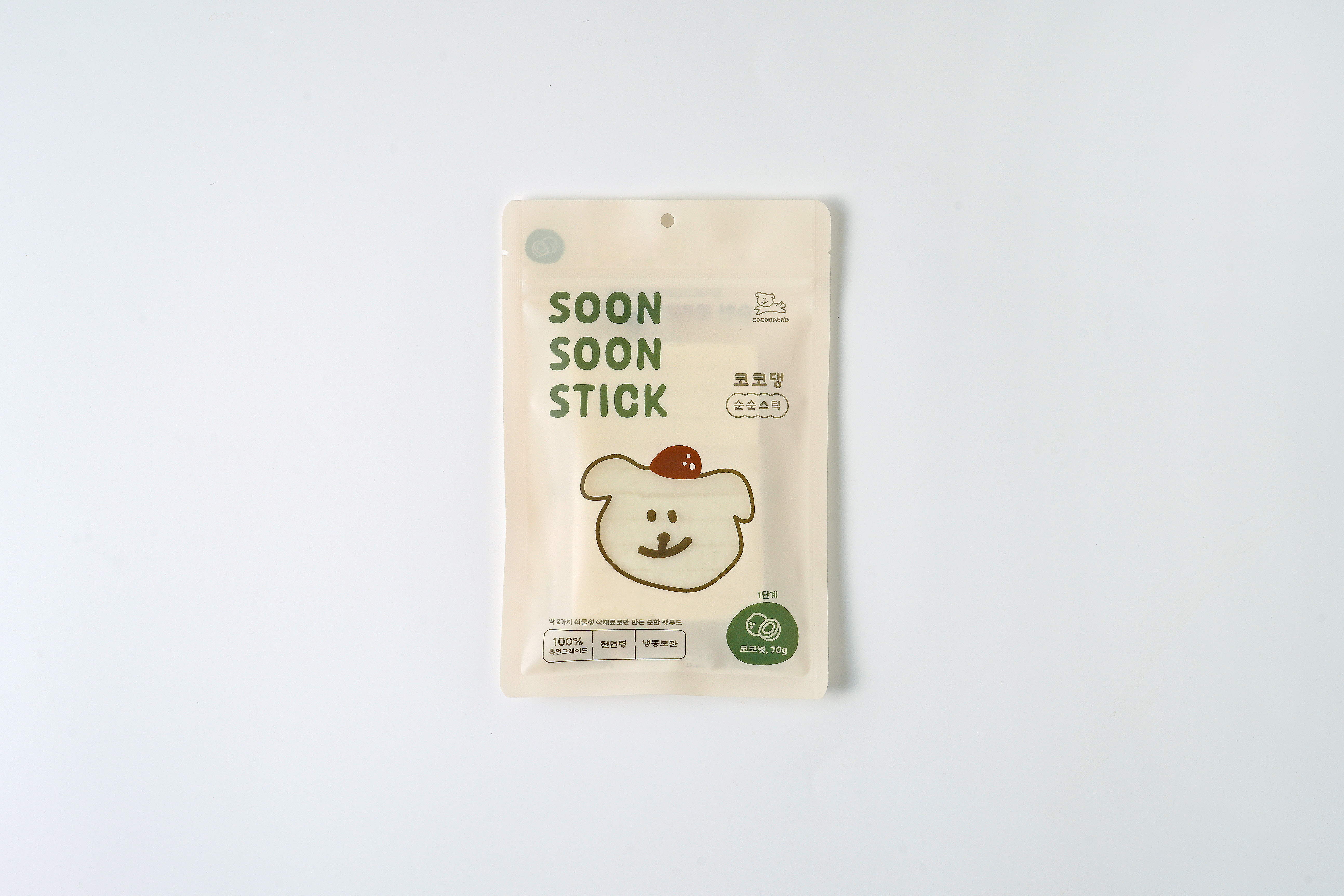 강아지 수제간식 순순스틱 보양식 반려견 대형견 노견 비건 생식 아이스크림 코코넛, 70g, 1개