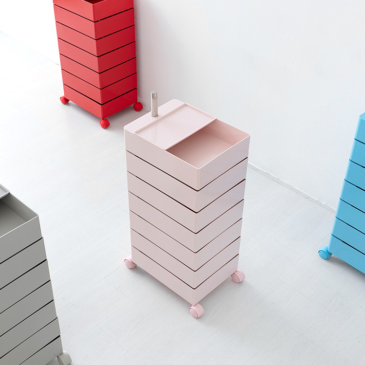 빙그리 회전서랍 트롤리 7단 핑크 3983.0960