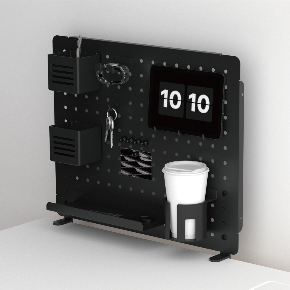 루나랩 데스크 오거나이저 L 기본형 타공판 책상 정리함 수납 거치대 클램프 파티션 화이트