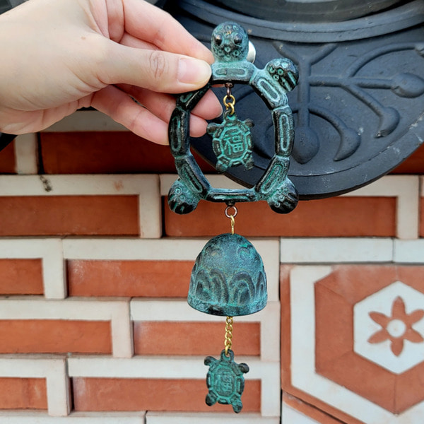 현관종 풍경종 도어벨 현관문종 이사 개업선물 부자되는가족거북이 황동 핸드메이드 국산