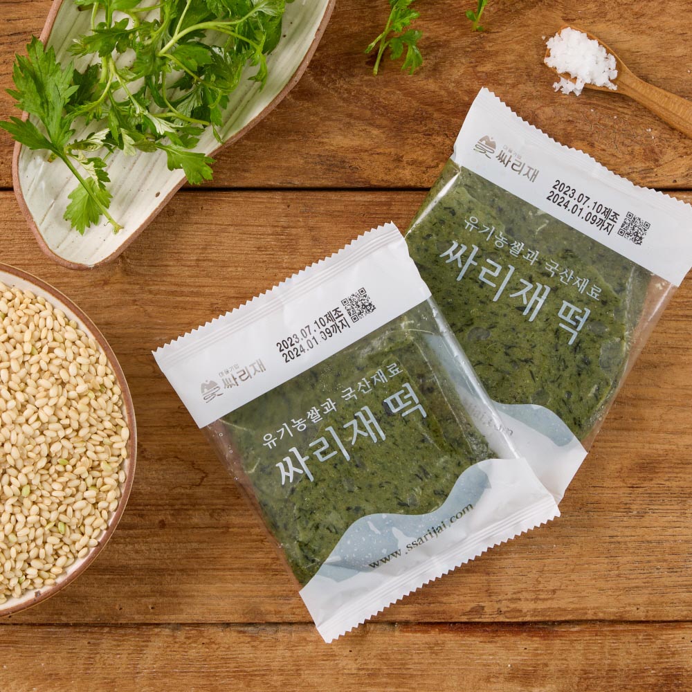 싸리재 쑥떡 [ 무설탕 현미 찹쌀 쑥찰떡 80g 5봉 ] 쑥인절미 아침대용 개별포장 떡 - 상세 이미지 5