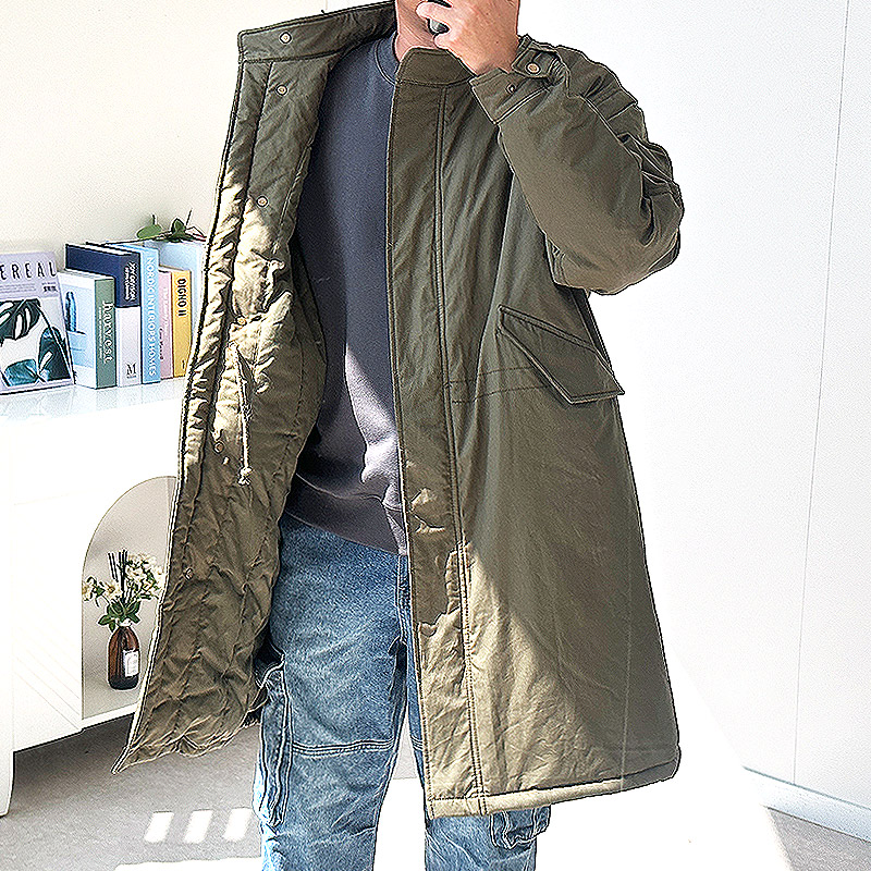 남자 야상패딩 겨울 개파카 오버핏 피쉬테일 MA-1 블루종 롱 몬스터파카 빅사이즈 점퍼 - 상세 이미지 3
