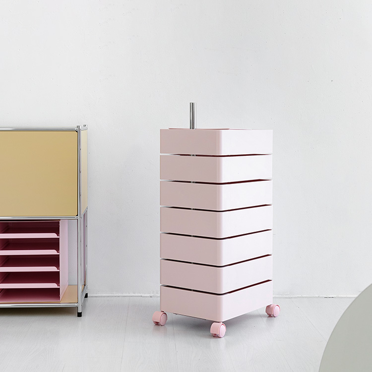 빙그리 회전서랍 트롤리 7단 핑크 3983.0960