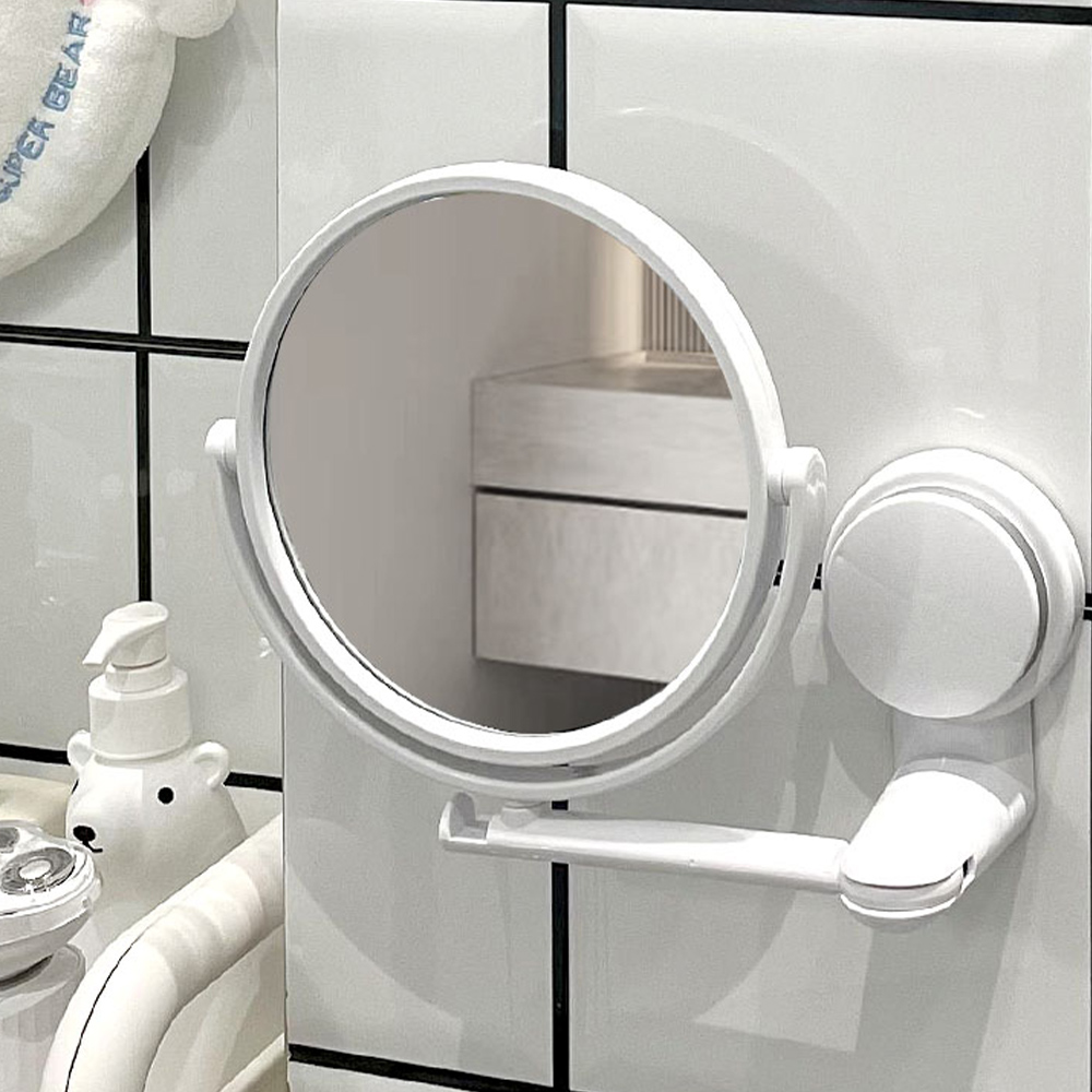강력흡착 욕실 면도경 양면거울 화장대 원형 샤워실 화장실 면도 거울 제품 이미지