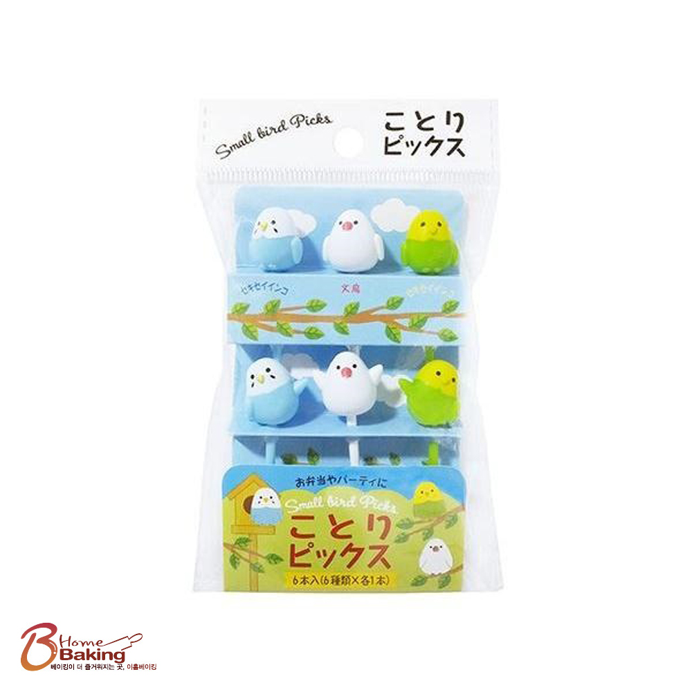 도시락꾸미기 마루끼새픽6p 꽂이 데코 과일 도시락꼬치 도시락포크 픽 이쑤시개 꼬지
