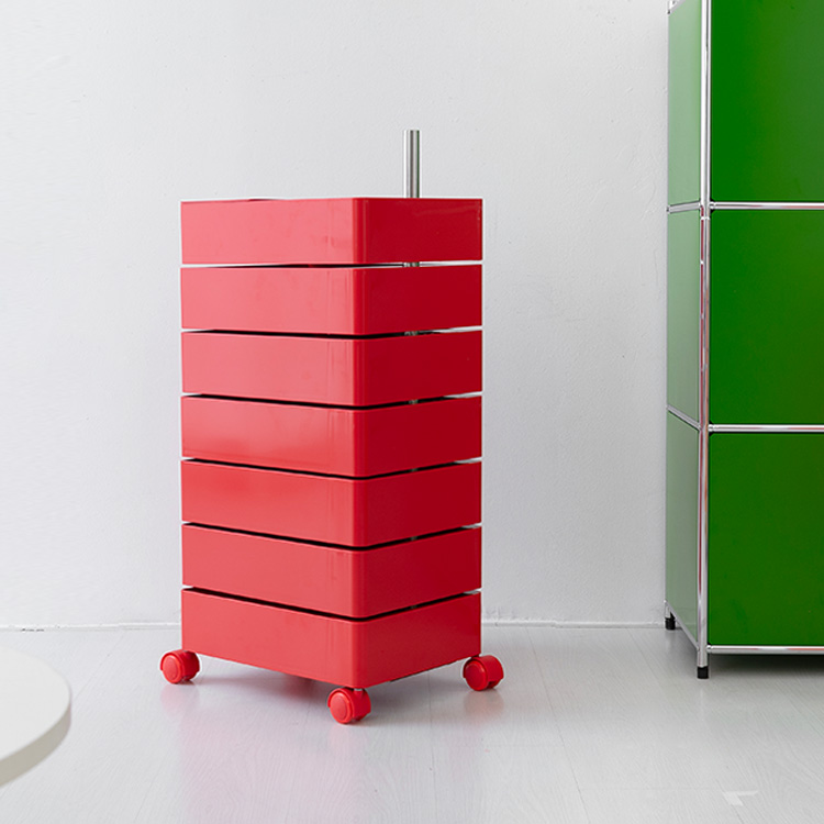 빙그리 회전서랍 트롤리 7단 레드 5639.5623