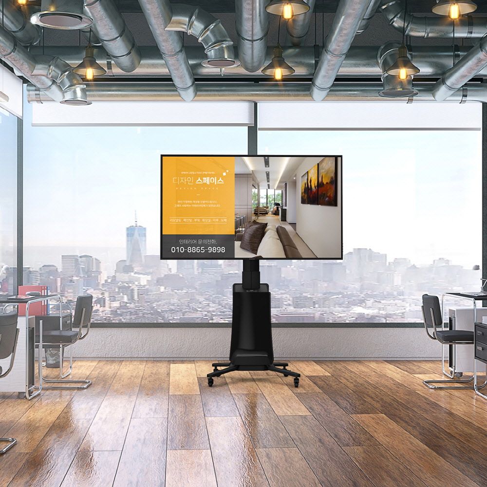 카멜마운트 ESB85 이동형 전동식 높이 조절 TV 스탠드 블랙 제품 이미지