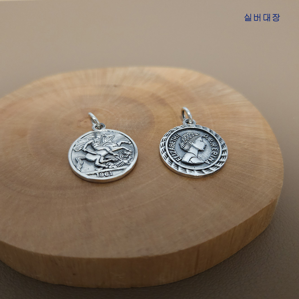 실버 925 양면 패션 선물 데일리 악세사리 은 목걸이 펜던트 - 상세 이미지 2