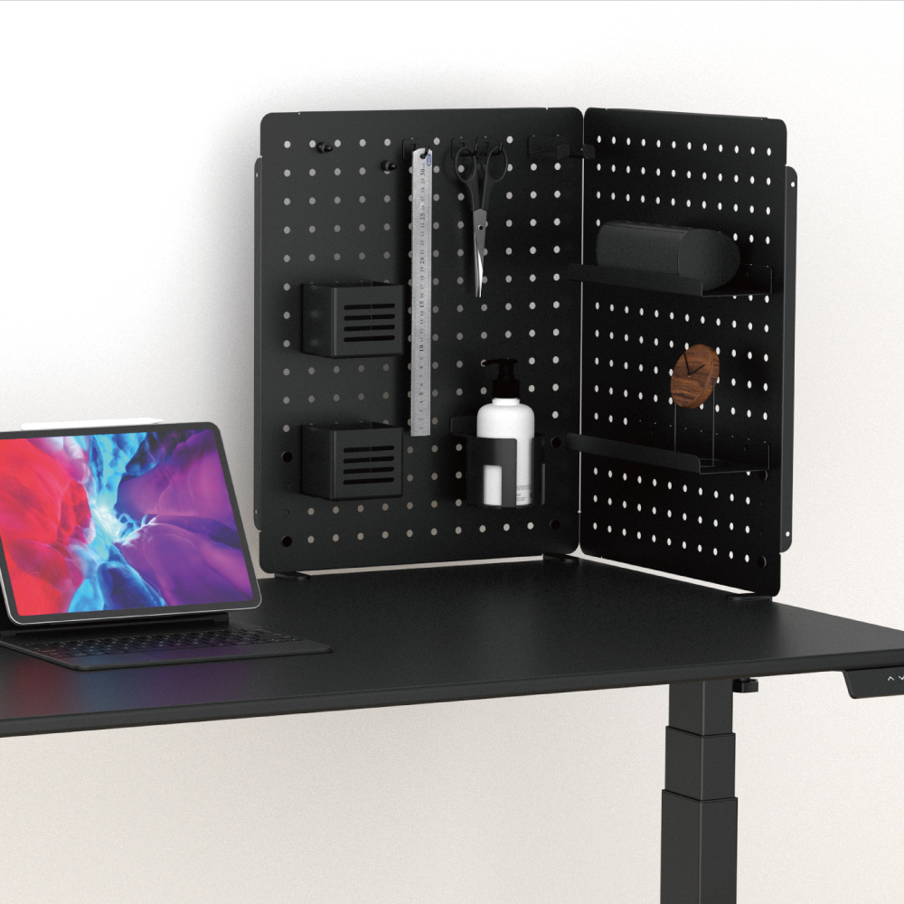 루나랩 데스크 오거나이저 L 기본형 타공판 책상 정리함 수납 거치대 클램프 파티션 화이트