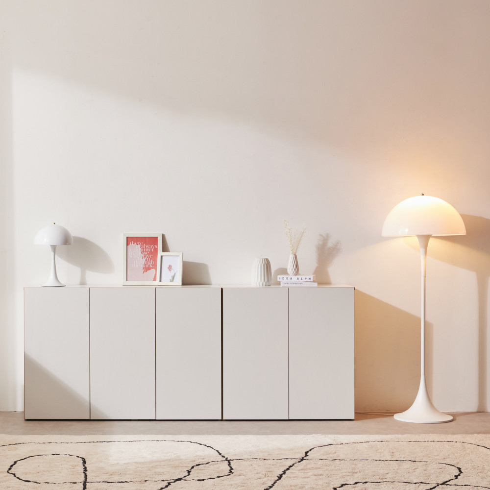 주방수납장 부엌 홈카페수납장 팬트리장 하부장 그릇장 슬림 2단 800 화이트