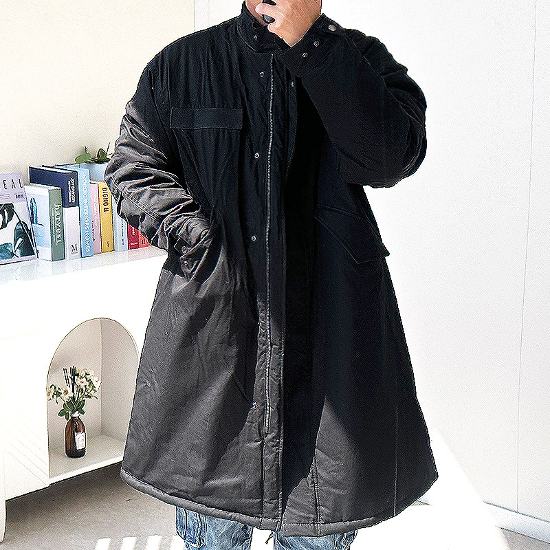 남자 야상패딩 겨울 개파카 오버핏 피쉬테일 MA-1 블루종 롱 몬스터파카 빅사이즈 점퍼 - 상세 이미지 5