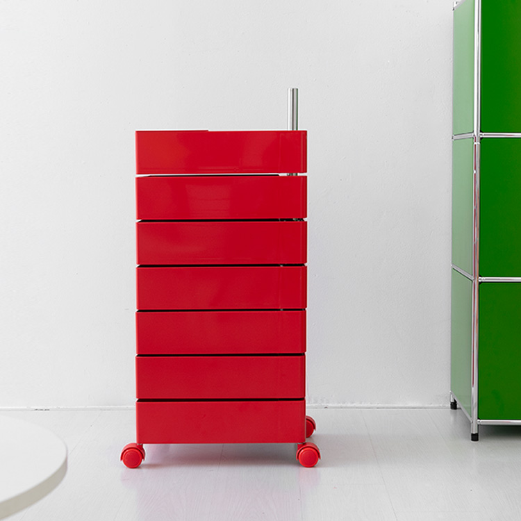빙그리 회전서랍 트롤리 7단 레드 5639.5623