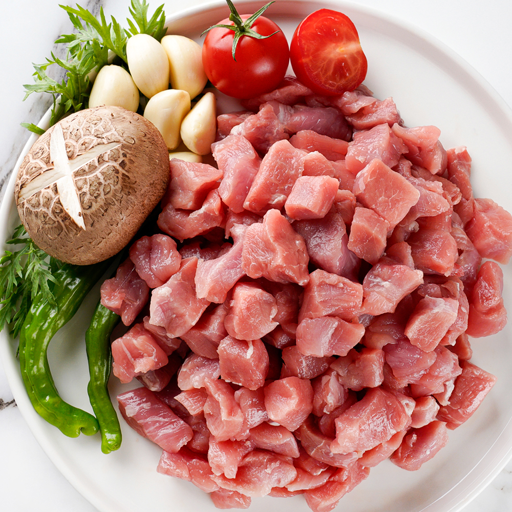 돼지안심 단백질 다이어트 돼지고기 큐브 고기 중기 후기 이유식 안심살 닭가슴살대체 수비드