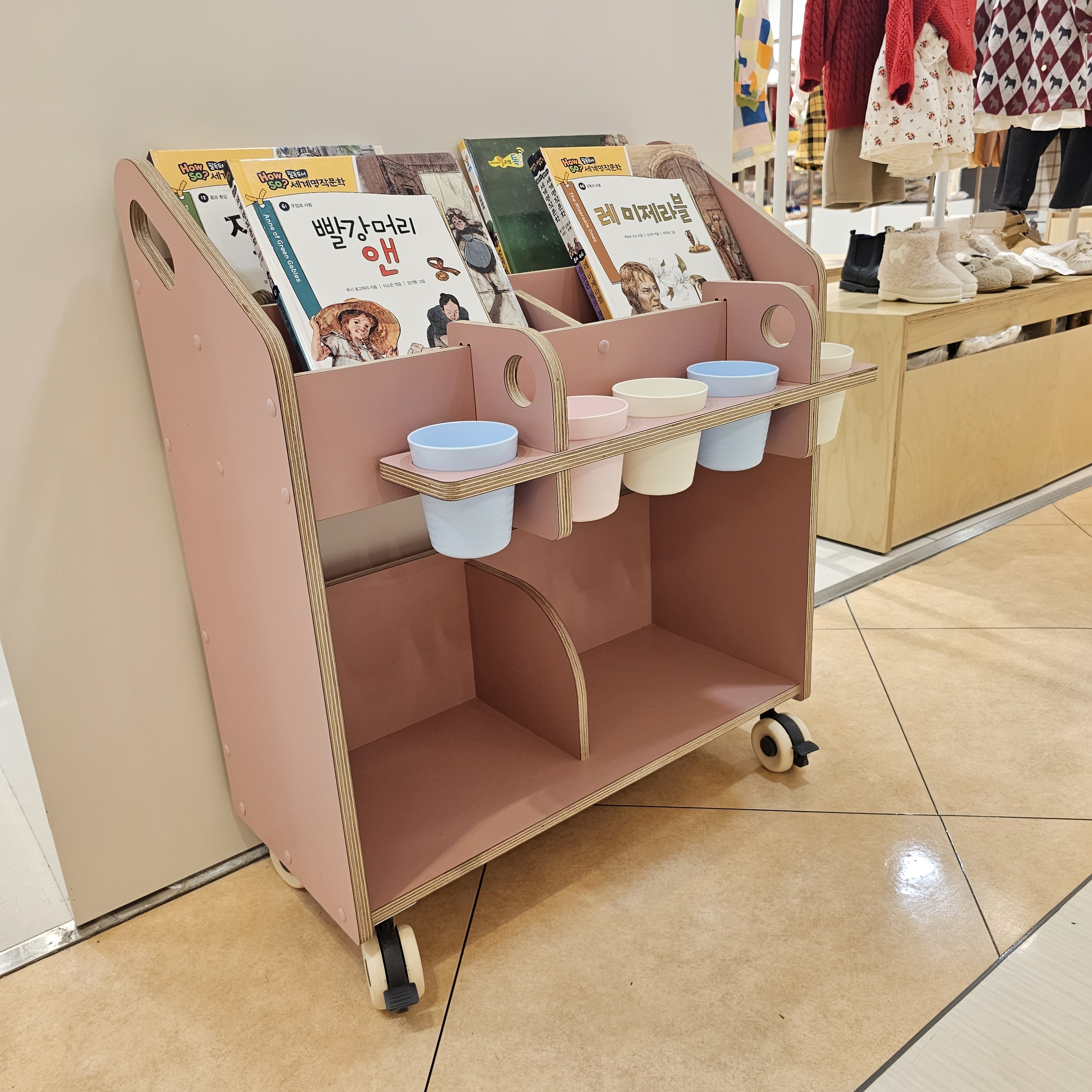 북카트 학습 트롤리 미니 책꽂이 이동식  [래빗북카트]