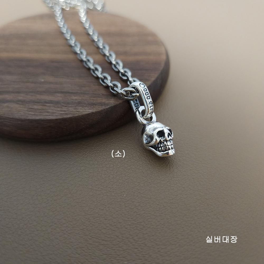 실버 925 해골 빈티지 엔틱 패션 커플 데일리 남성 여성 힙합 은 목걸이 펜던트 - 상세 이미지 2