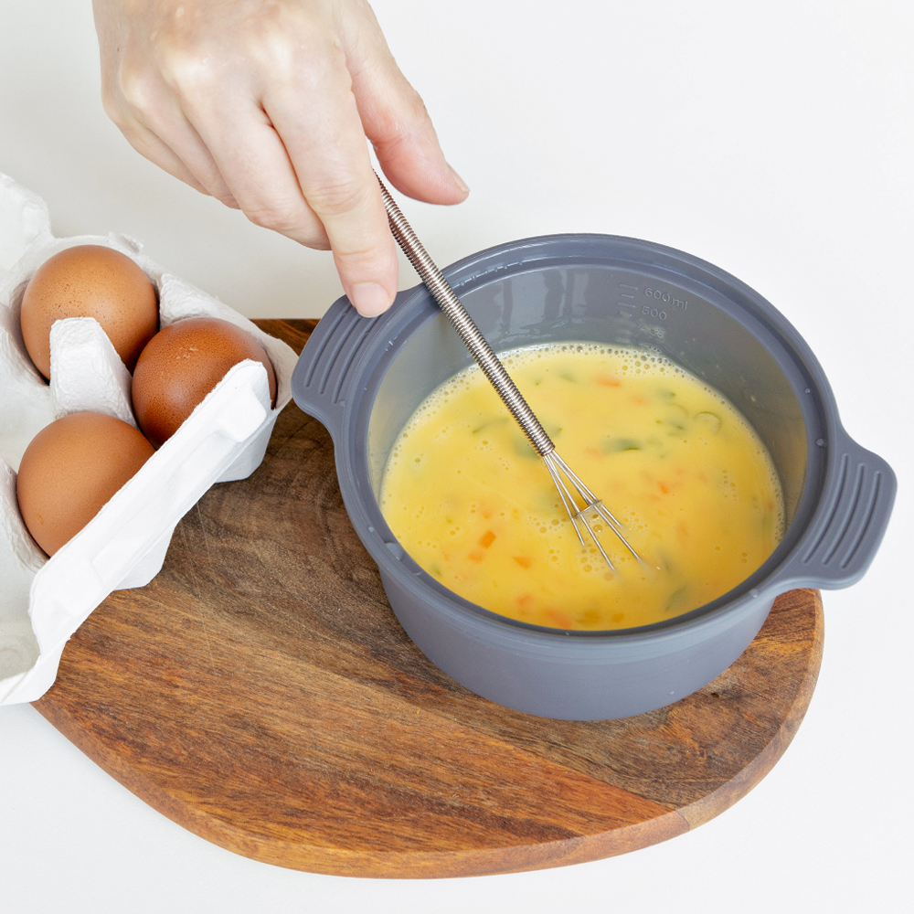 인콕 전자레인지 용기 실리콘 계란찜기 냄비 소 올리브그린 - 상세 이미지 4