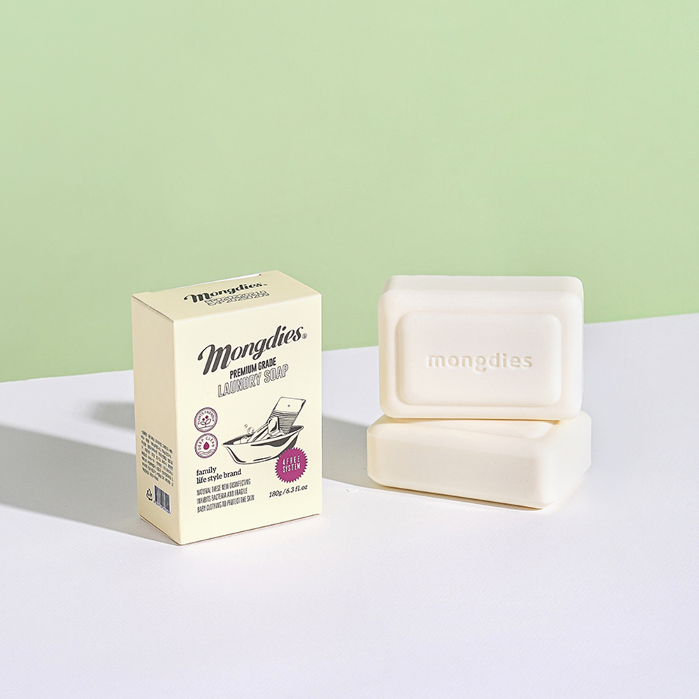 1+1 몽디에스 아기 영유아용 베이비 저자극 애벌 빨래 프리미엄 식물성 고급 세탁비누 180g 제품 이미지