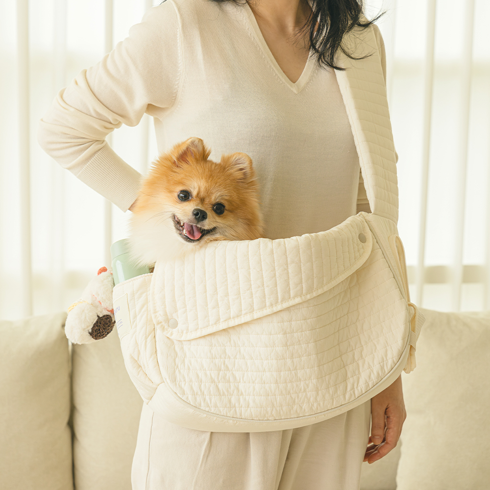 [고양이의 날] 구루구루 웨이브백 강아지 슬링백 포대기 이동가방 산책 소형견 방수 산책가방 - 상세 이미지 2