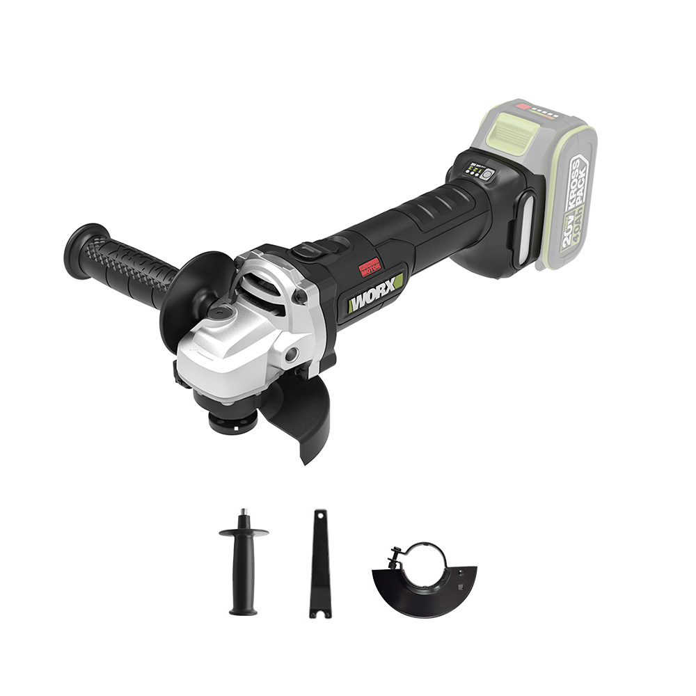 웍스 충전 앵글 그라인더 베어툴 100mm 20V BL WU806.91 핸드 - 상세 이미지 3