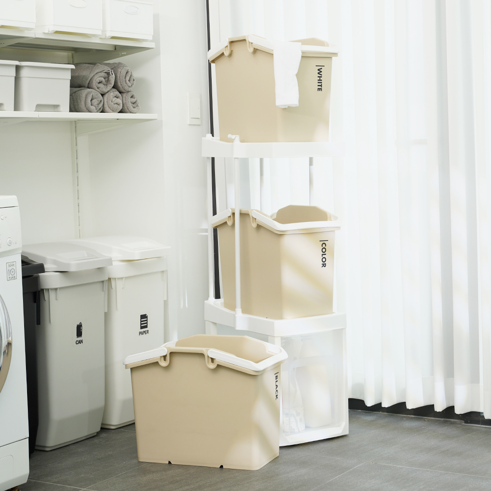 [도착보장] 라이피스트 2단 서랍형 빨래바구니 틈새 이동식 세탁 빨래통