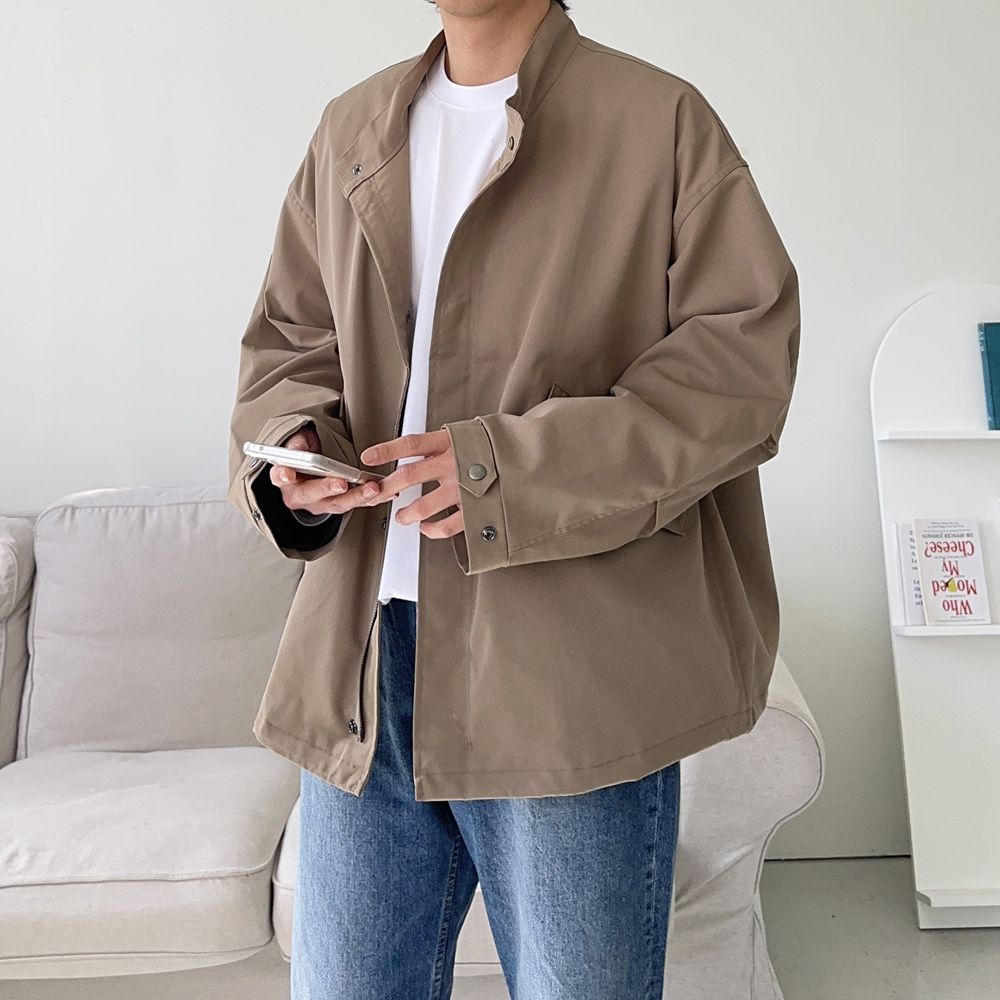 남자야상 오버핏 차이나카라 사파리 자켓 이미지 2