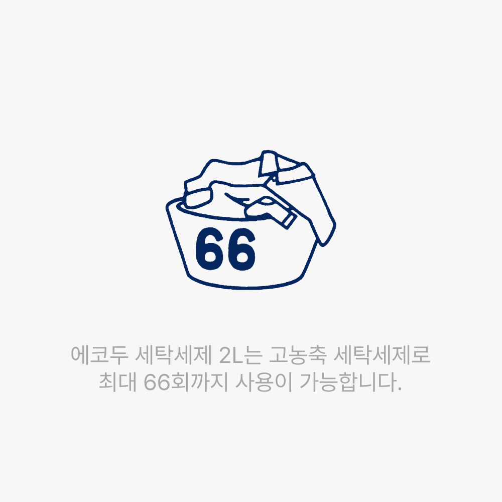 에코두 고농축 중성 세탁세제 대용량 액체 2L, 피치, 2개